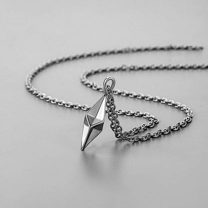 Personalized Retro Silver Diamond Pendant Men'S Necklace