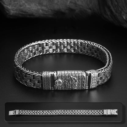 925 Silver Vintage Style Six Character True Words Bracelet