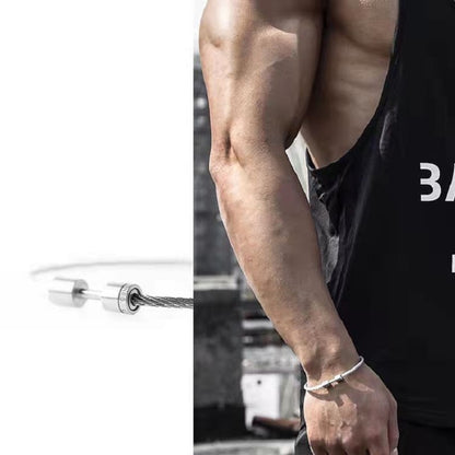 Barbell woven bracelet