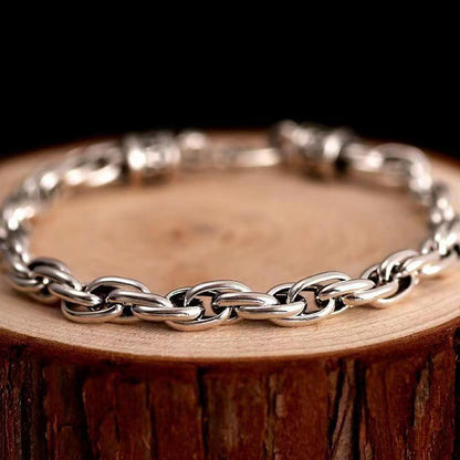 Men's 925 Sterling Silver Delicate Textured Bracelet