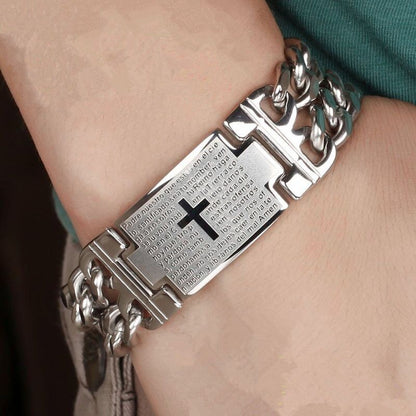 Men's Cross Double Row Bracelet