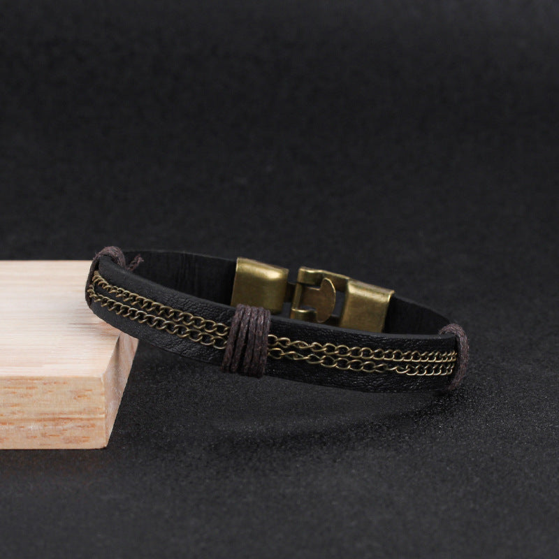 Men's Personalized Retro Leather Bracelet