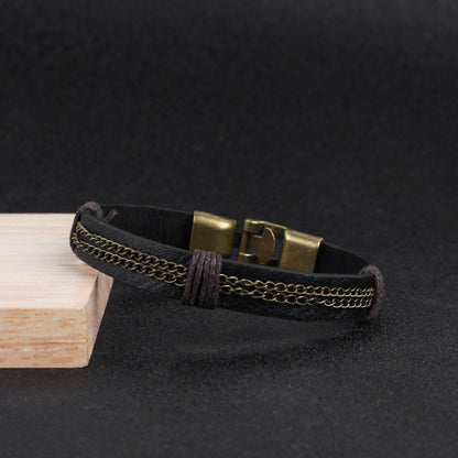 Men's Personalized Retro Leather Bracelet