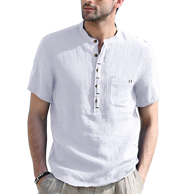 Chictango Cotton Linen Henley Shirt