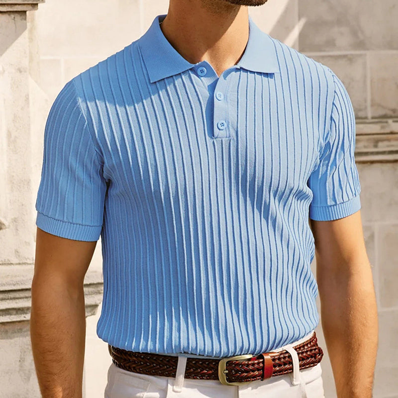 Chictango Vertical Ribbed Polo Shirt