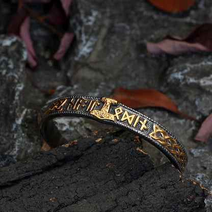 Celtic Knot Mjolnir Runes Stainless Steel Viking Bracelet