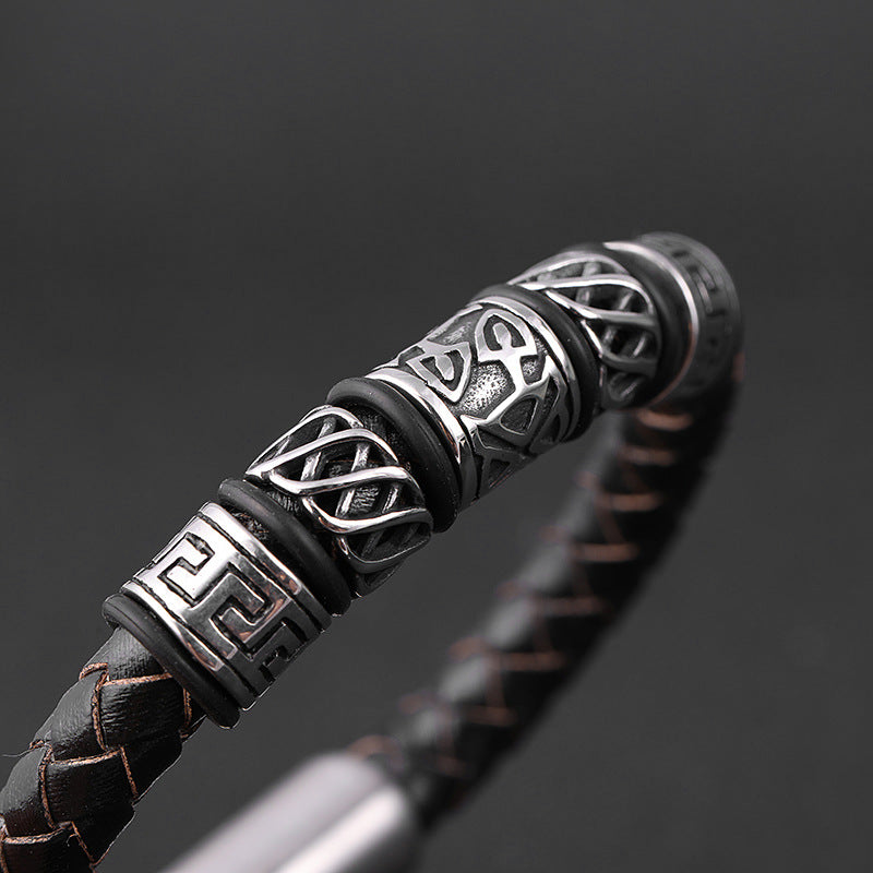 Men's fashion hot-selling personality cowhide bracelet woven accessories