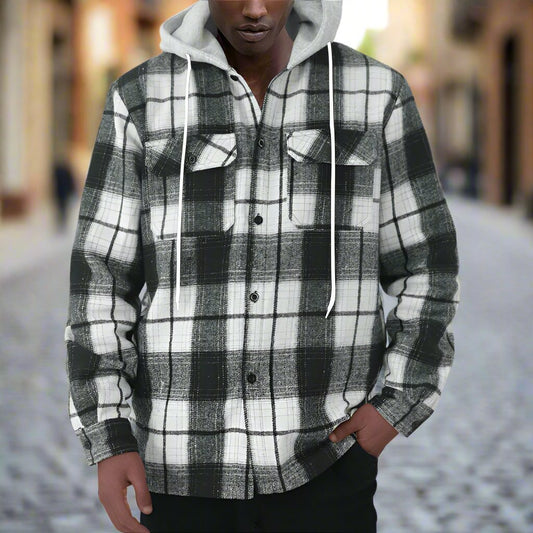 Chictango Plannel Check Hooded Shirt