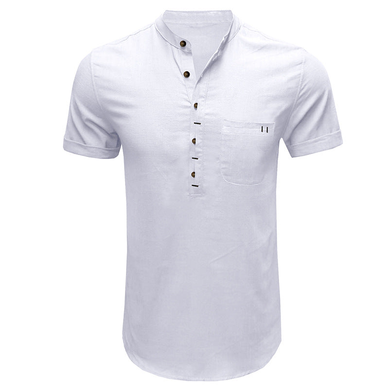 Chictango Cotton Linen Henley Shirt