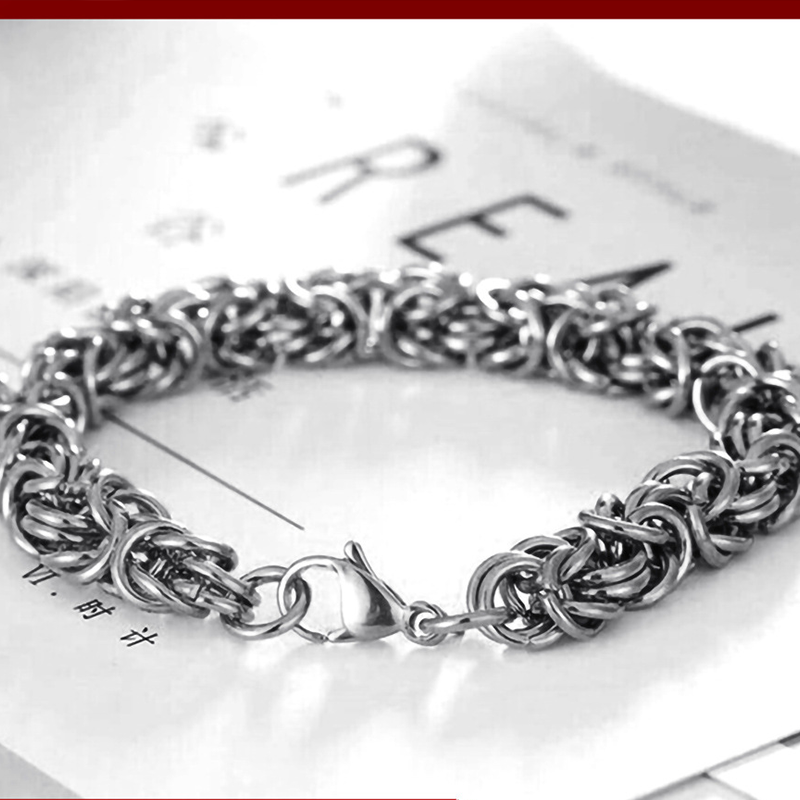 925 Silver Titanium steel woven bracelet for men's hand ornaments