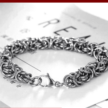 925 Silver Titanium steel woven bracelet for men's hand ornaments