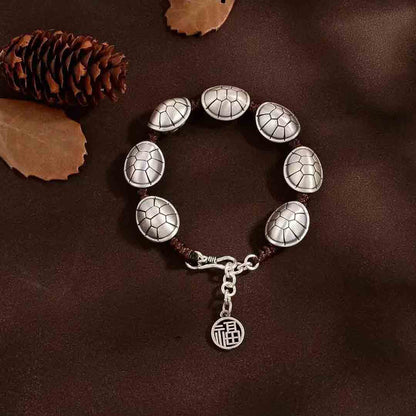 925 Sliver Ethnic Style Tortoise Shell Bracelet