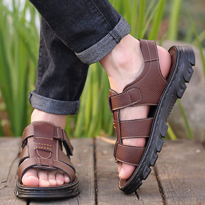 Cut Out Leather Sandals