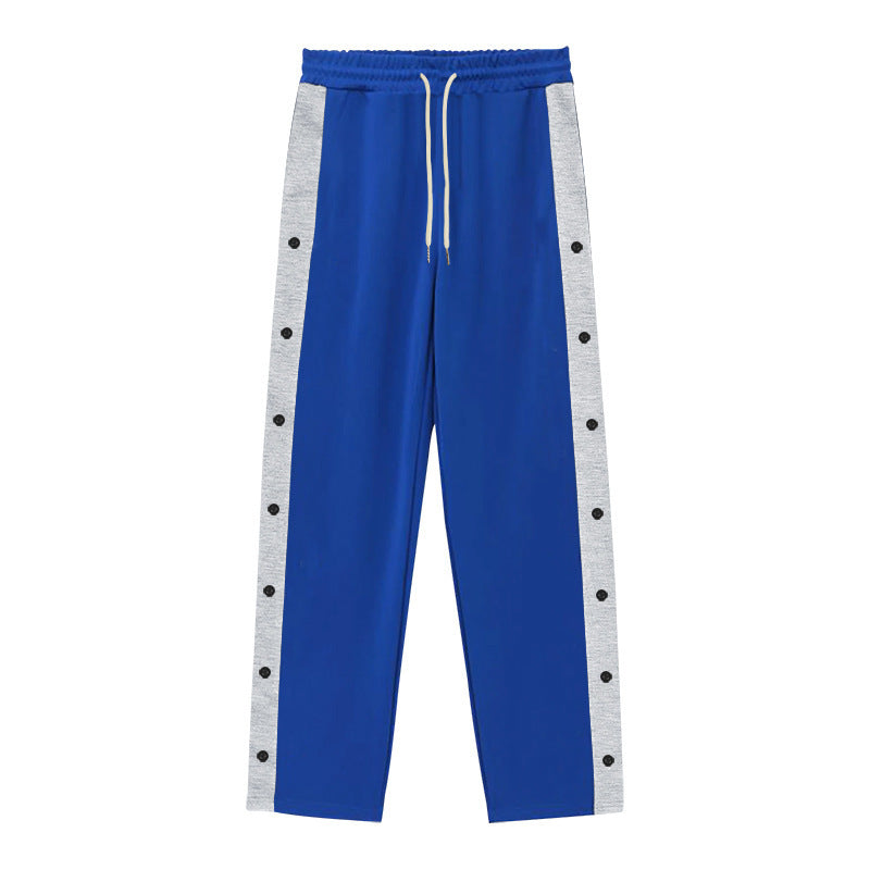 Chictango Button Contrast Trim Jogger Pants