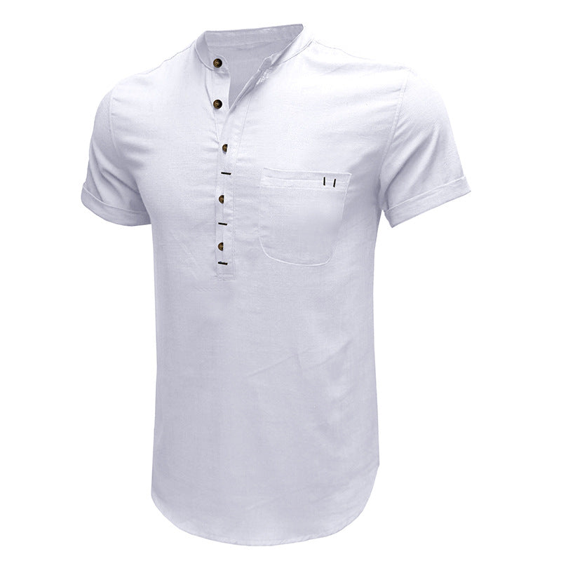 Chictango Cotton Linen Henley Shirt