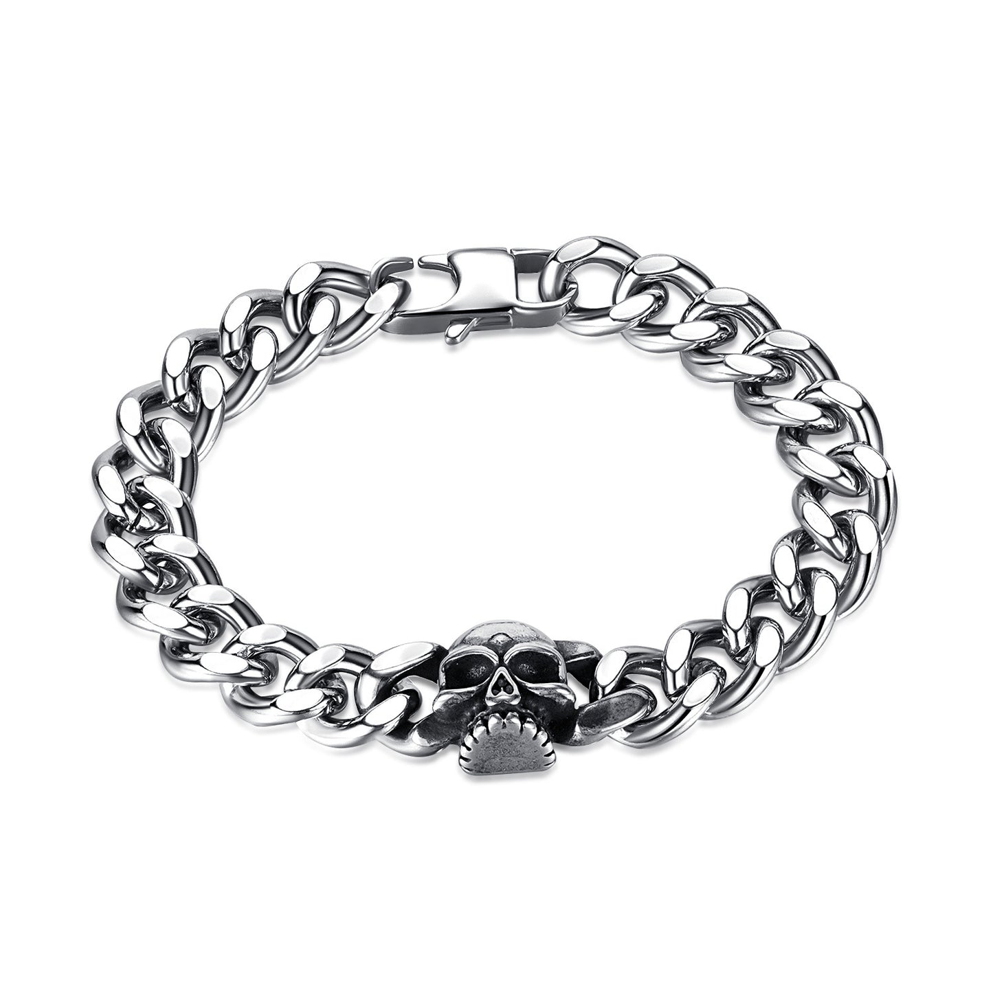 925 Silver Vintage Cuban Skull Bracelet