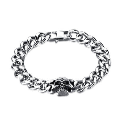 925 Silver Vintage Cuban Skull Bracelet