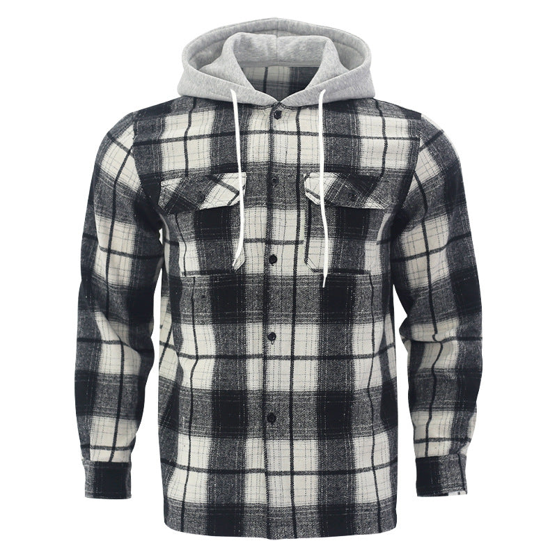 Chictango Plannel Check Hooded Shirt