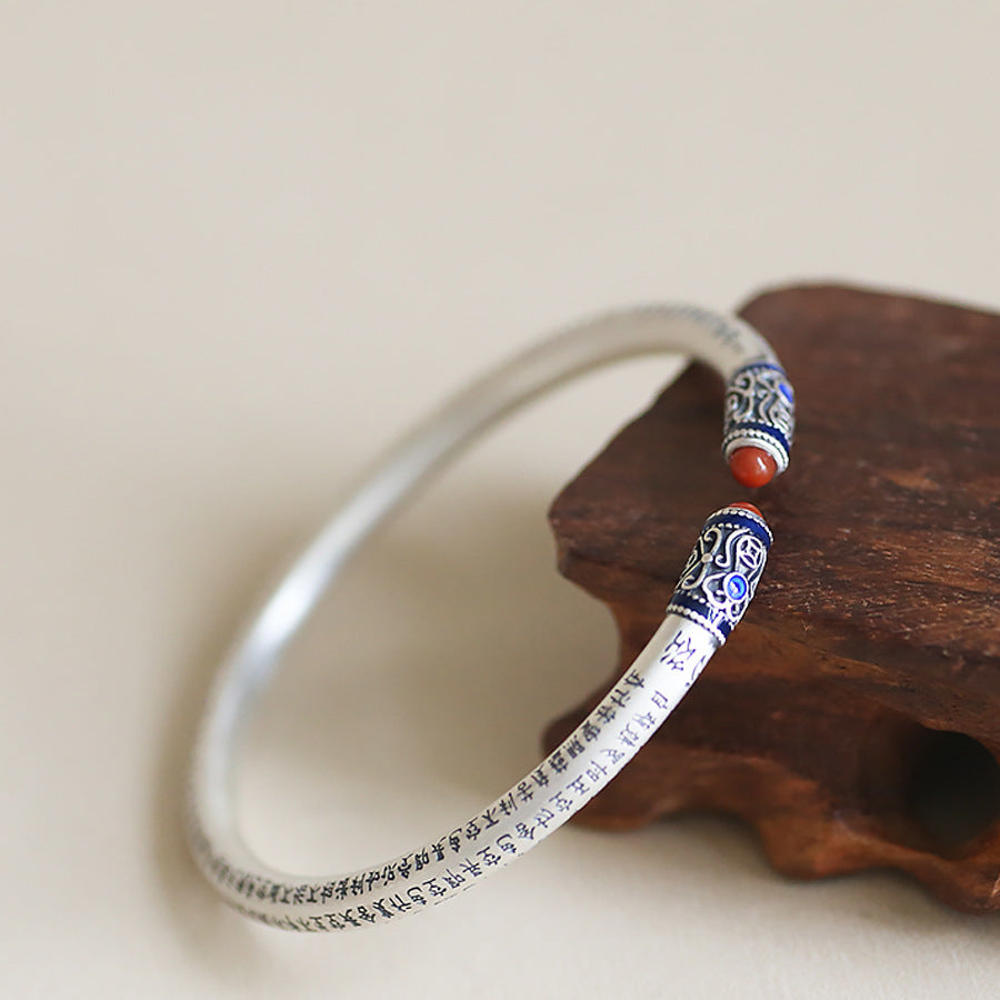 Hollow Opening Antique Agate Open Adjustable Bracelet