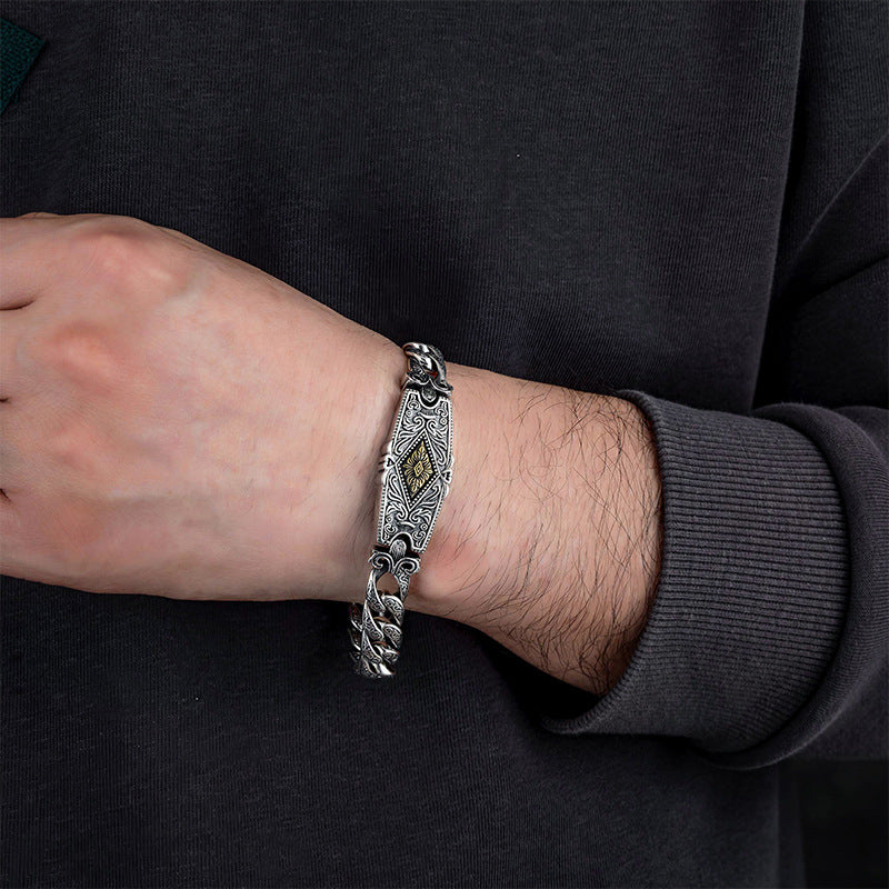 925 Sterling Silver Flower & Hope Chain Bracelet