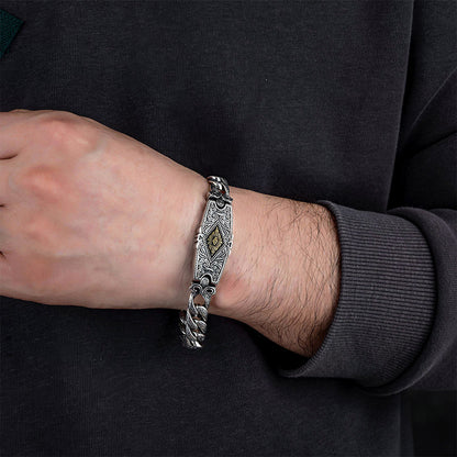 925 Sterling Silver Flower & Hope Chain Bracelet