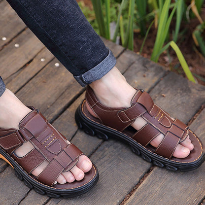 Cut Out Leather Sandals