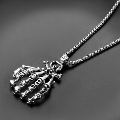 Personalized Retro Skull Ghost Claw Men'S Necklace