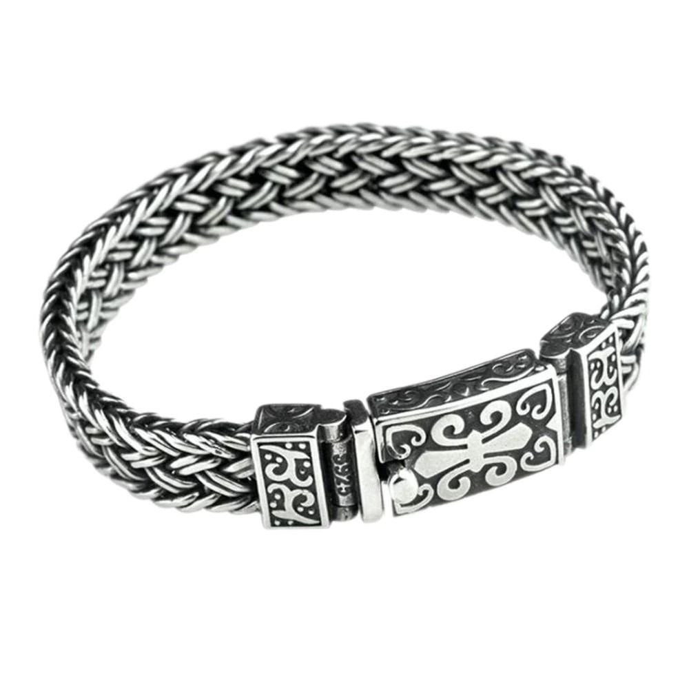 925 Silver Bracelet for Man Personality Woven