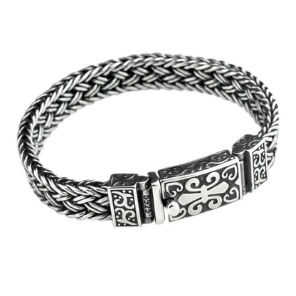 925 Silver Bracelet for Man Personality Woven