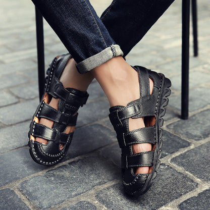 Cut Out Leather Sandals