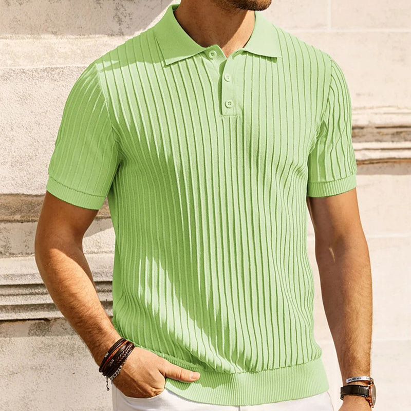 Chictango Vertical Ribbed Polo Shirt