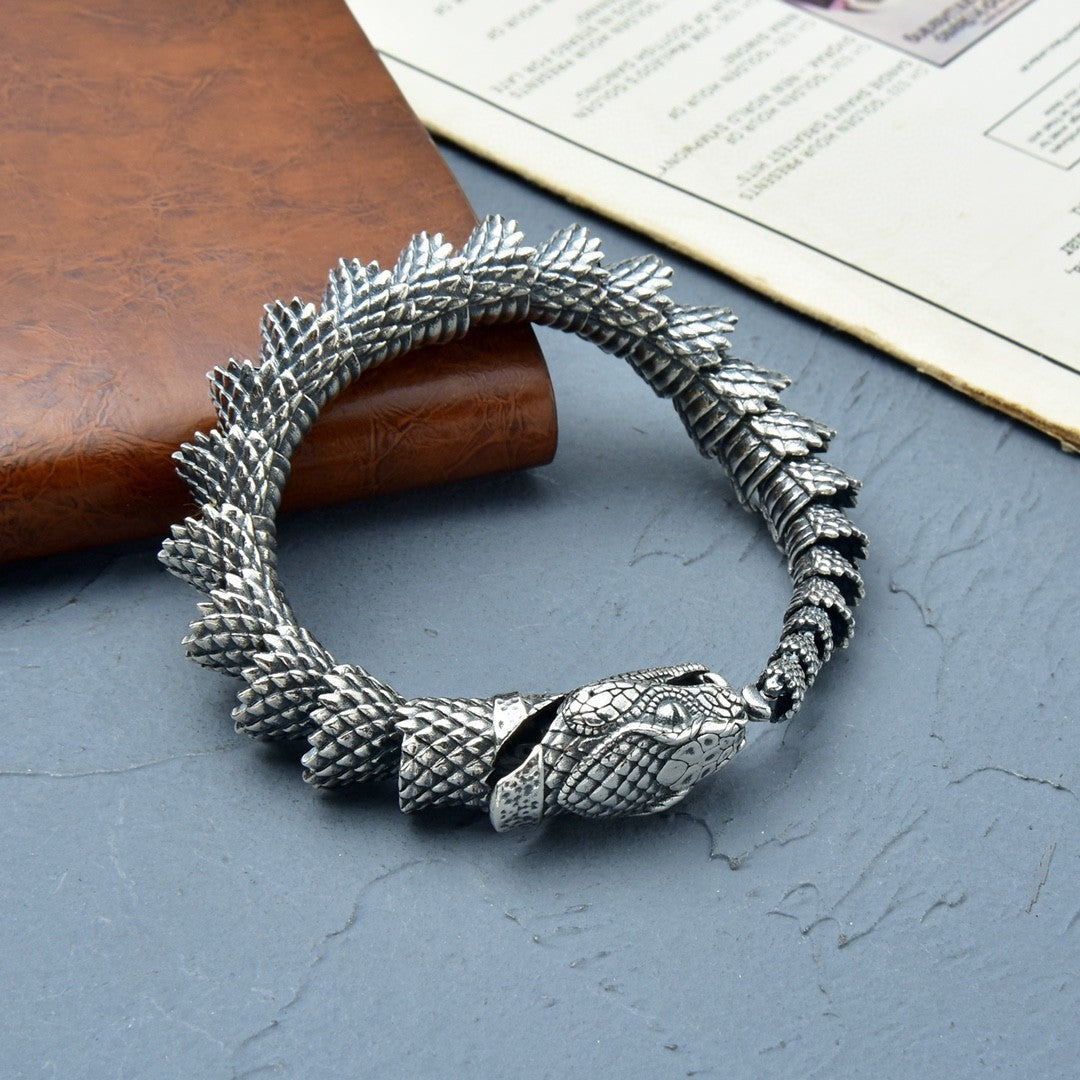925 Silver Snake-shaped casual bracelet