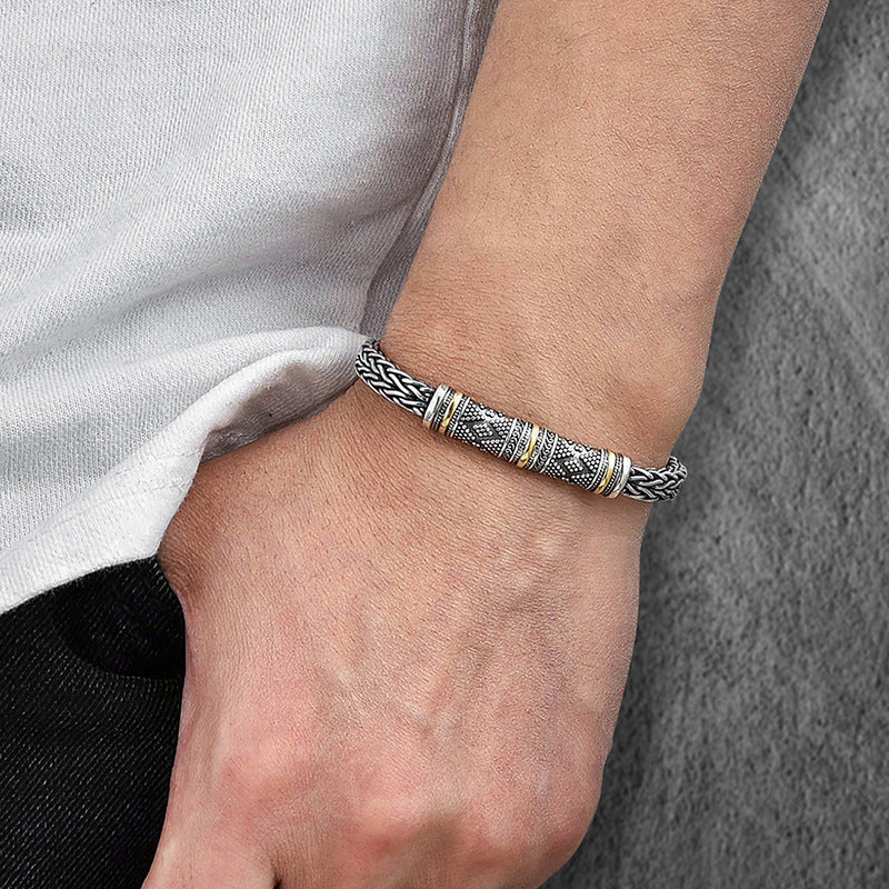 Woven keel men's bracelet