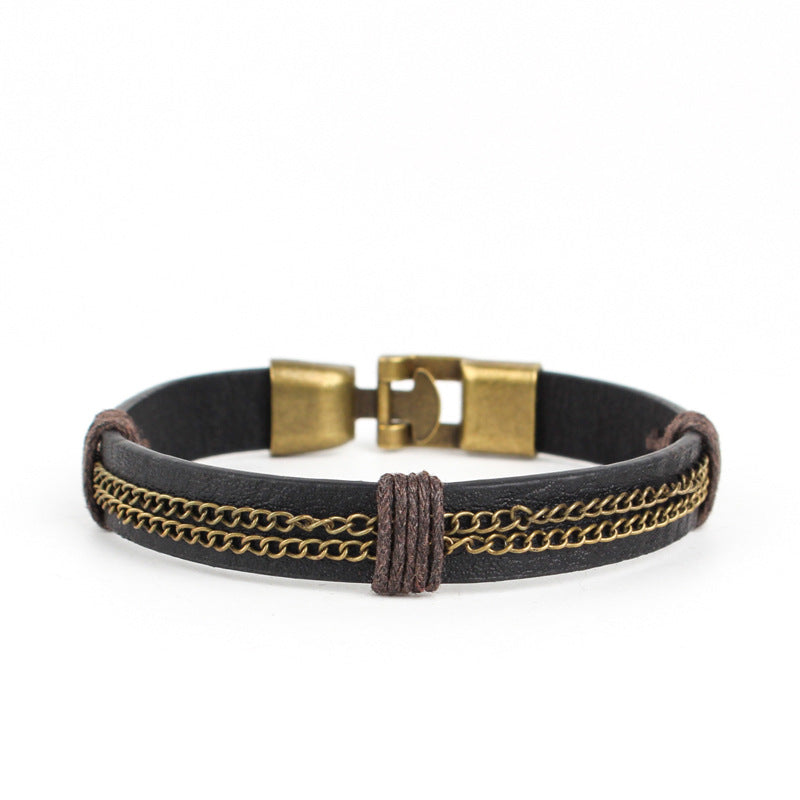 Men's Personalized Retro Leather Bracelet