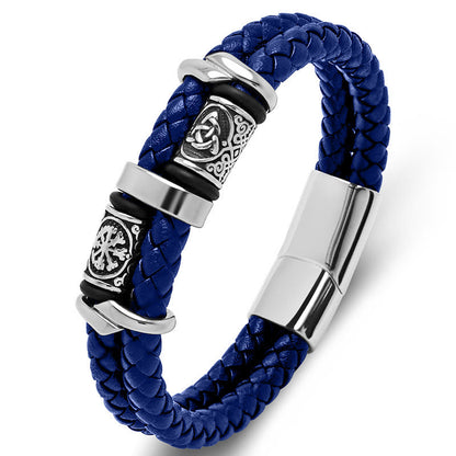 Celtic Knot And Viking Compass Stainless Steel Bracelet