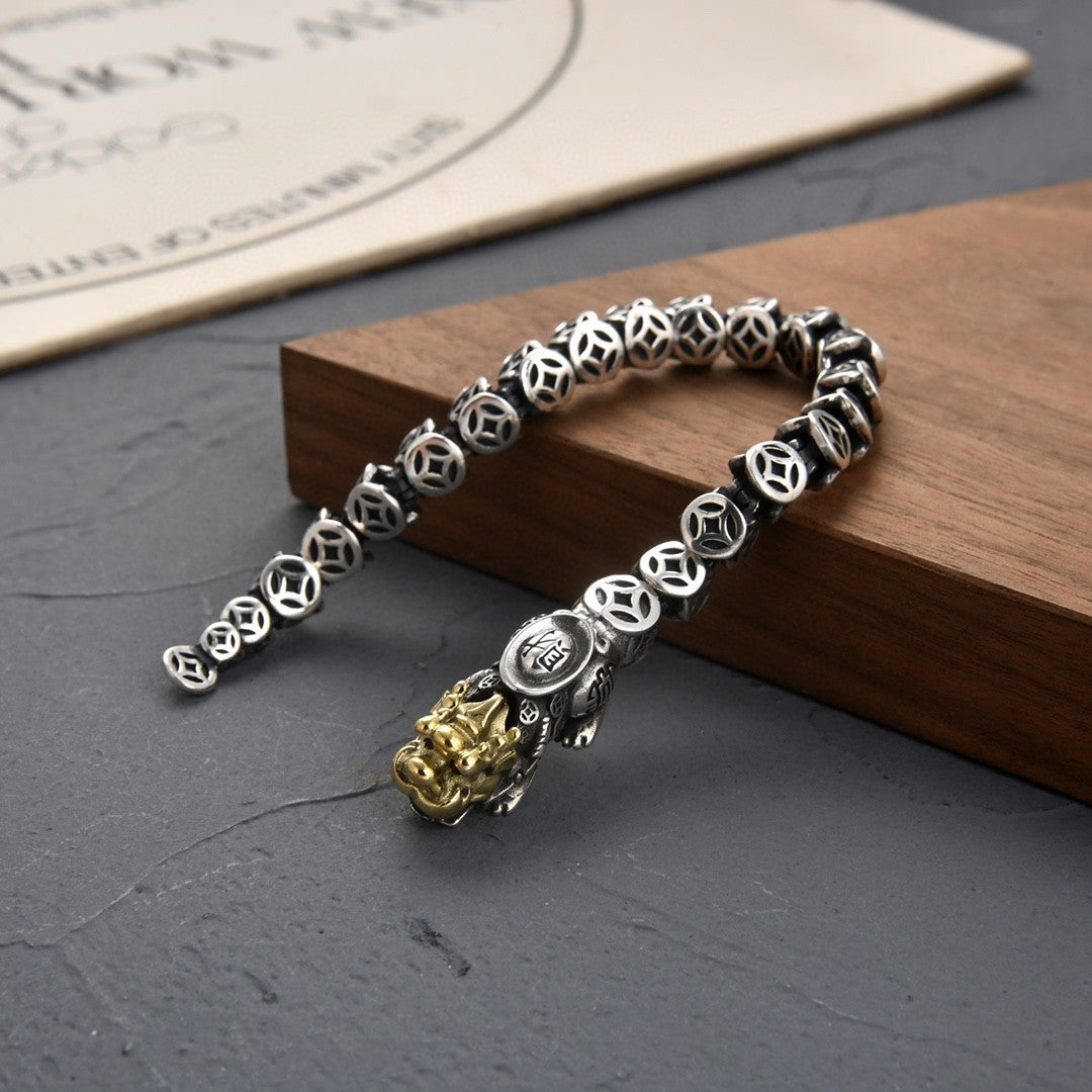 925 Siver Ethnic Handwoven Pixiu Bracelet