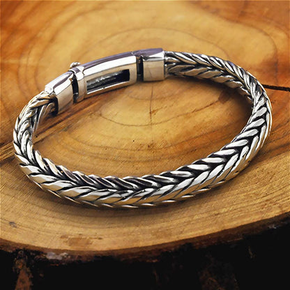 925 Silver Vintage Tight Braided Bracelet