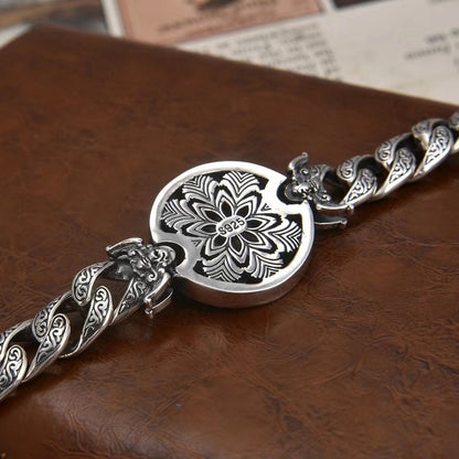 925 Silver Beaded Lion Cloud Bracelet