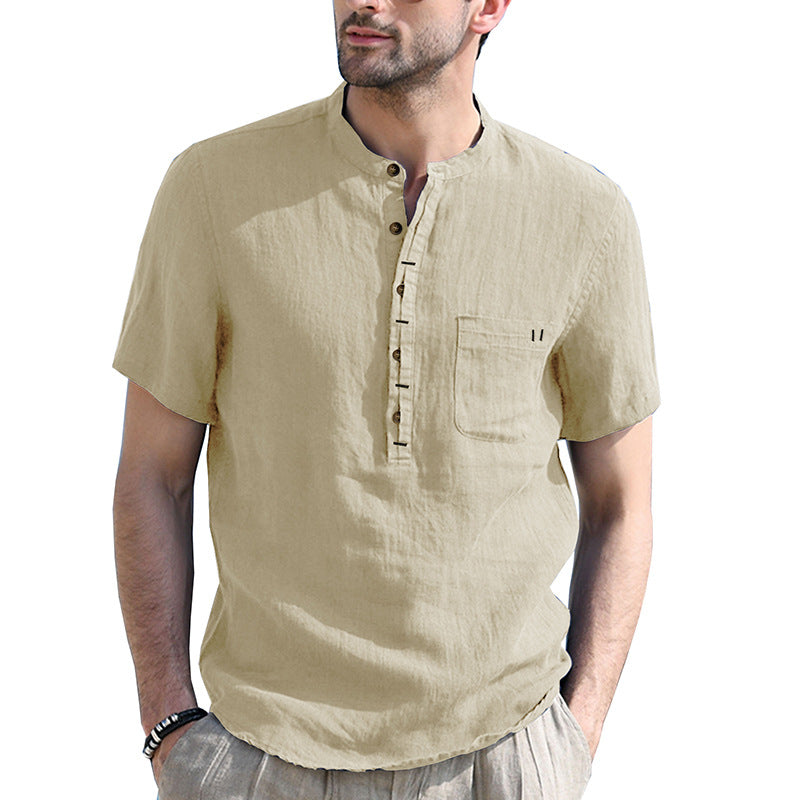 Chictango Cotton Linen Henley Shirt