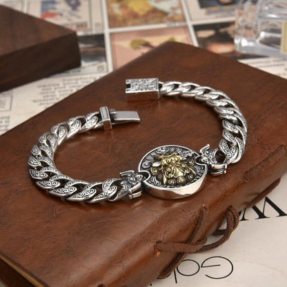 925 Silver Beaded Lion Cloud Bracelet