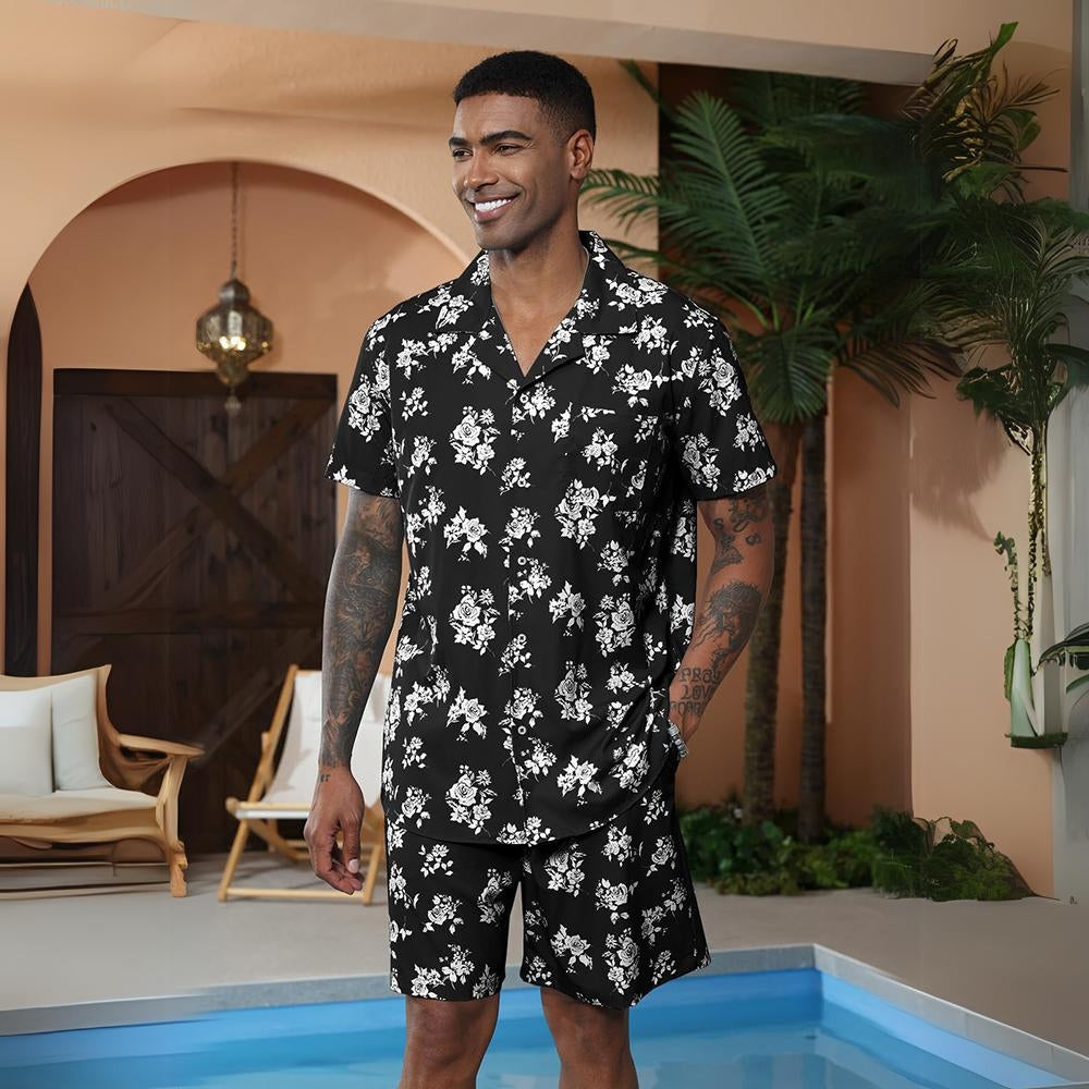 Chictango Hawaiian Flower Shirt Set