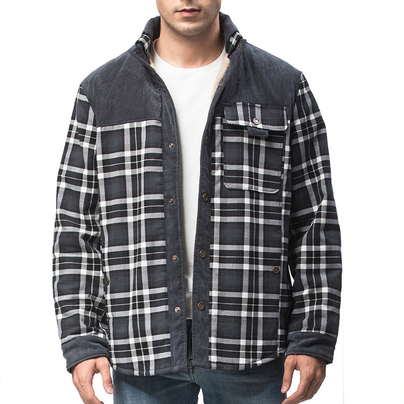 Workwear Padded Velvet Plaid Shirt