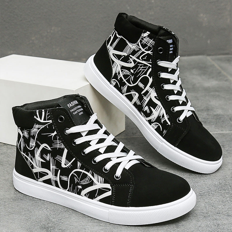 Men Graphic High Top Sneakers