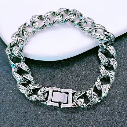 Black Retro Carved Bracelet