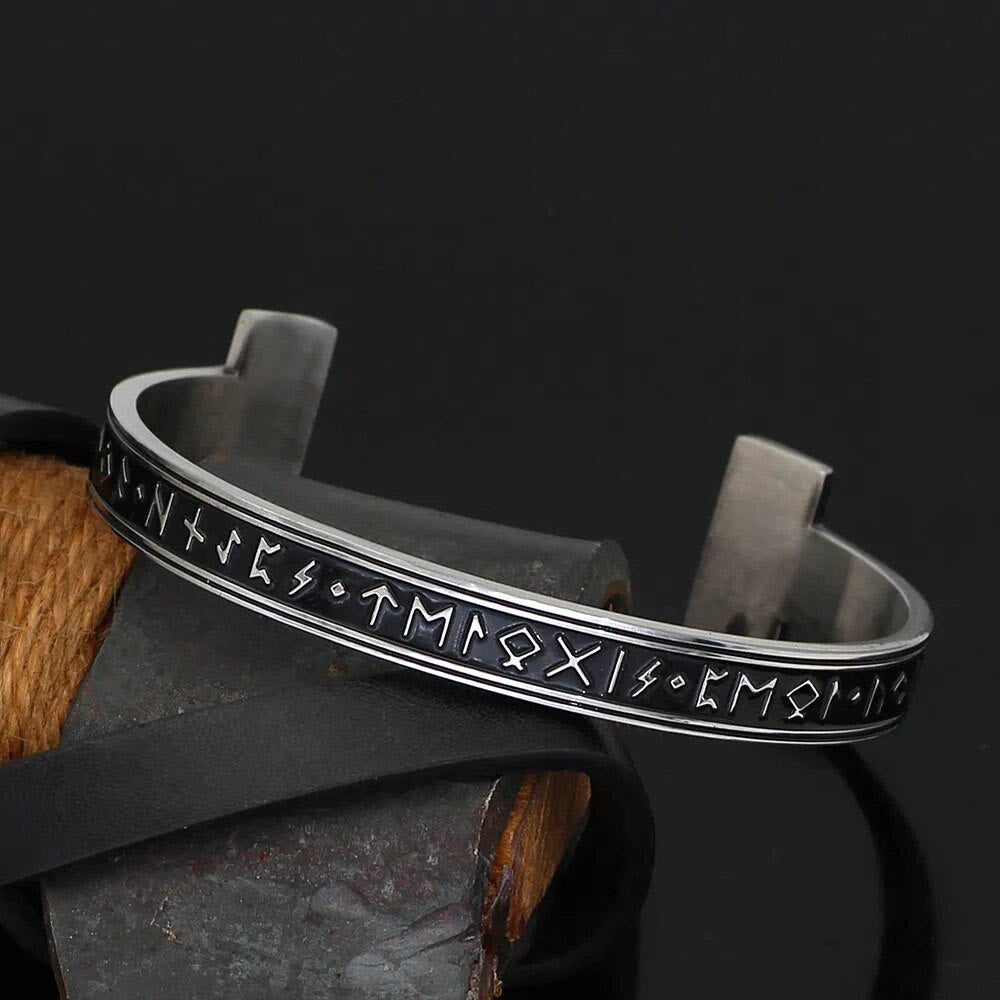 Viking Arm Ring With Elder Rune Bracelet