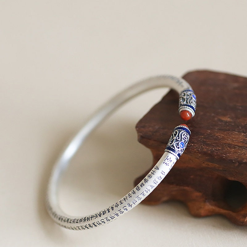 Hollow Opening Antique Agate Open Adjustable Bracelet