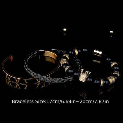Royal Crown Stones Bracelet Set