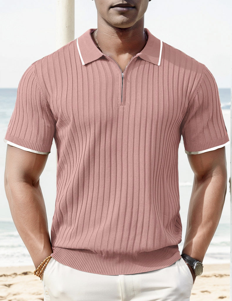 Chictango Rib Knit Polo Shirt