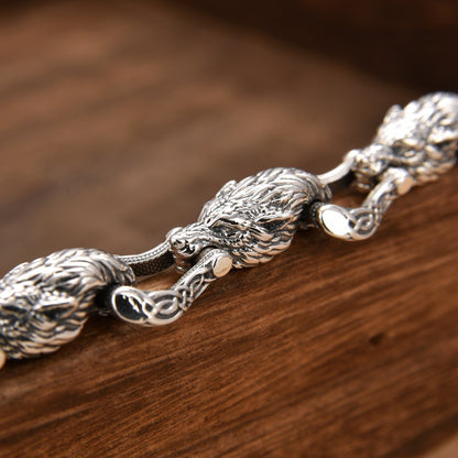 Vintage Wolf Head Bracelet