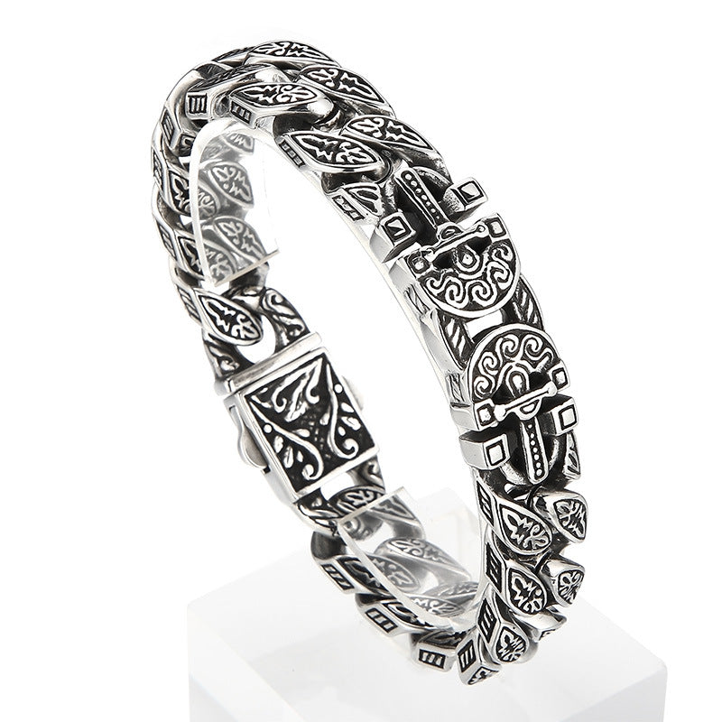 S925 Classic Retro Bracelet For Man Personality Woven